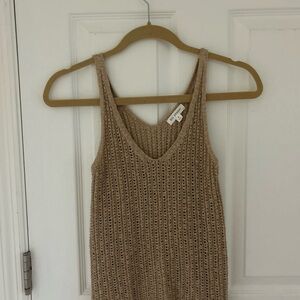 Blu Pepper Taupe Knit V-Neck Top